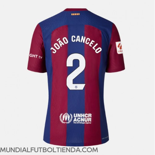 Camiseta Barcelona Joao Cancelo #2 Primera Equipación Replica 2023-24 para mujer mangas cortas